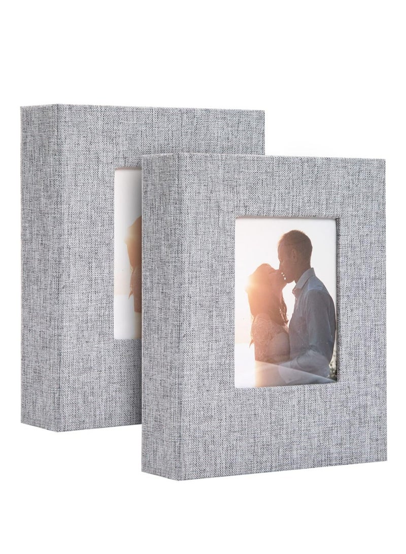 Oasisgalore 2-Pack 4x6 Photo Album，26-Pocket Premium Linen Cover Mini Photo Book for Photos, Postcards  - Image 1