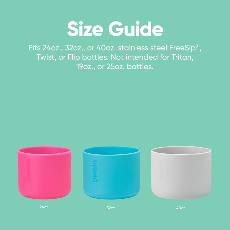 Owala Silicone Water Bottle Boot, Anti-Slip Protective Sleeve for Water Bottle, Protects FreeSip, Twist, and Flip Stainless Steel Water Bottles, 24 Oz, Grey - Image 4