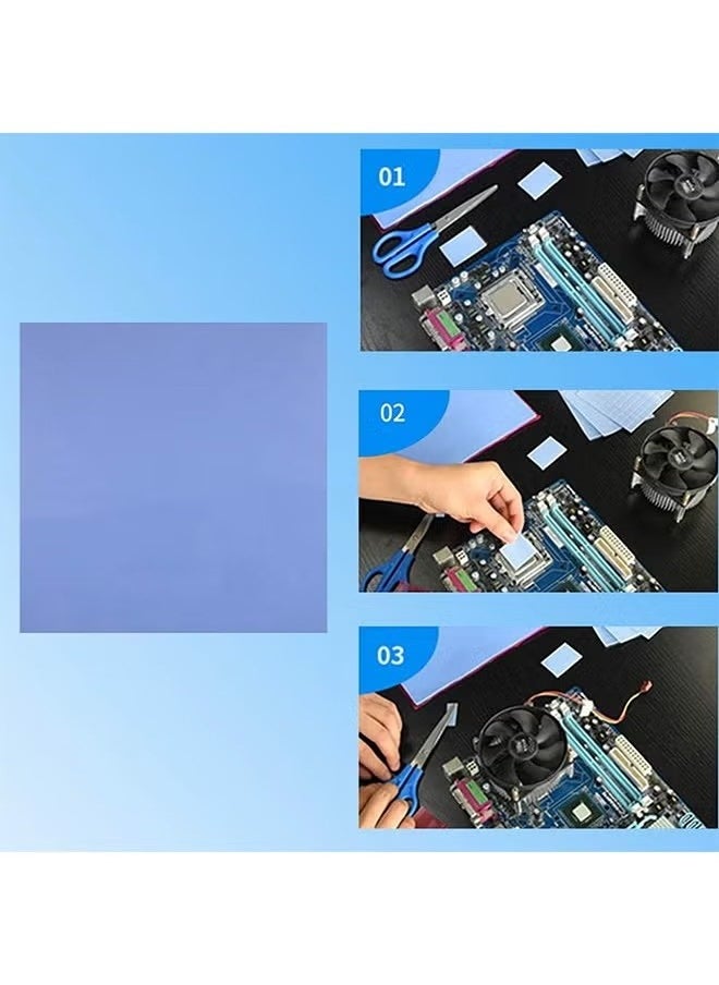Generic Cooling Thermal Pad, KASTWAVE Blue Soft Silicone Thermal Conductive Pads Heatsink IC Chipset Fit for Northbridge SSD CPU GPU LED Cooling Soft insulating gasket silicone thermal pad (100pcs 10x10x1mm)  - Image 4