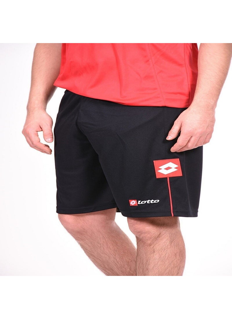 LOTTO Men's Football Training Shorts Pocketless Black Lined R2270  - Image 1