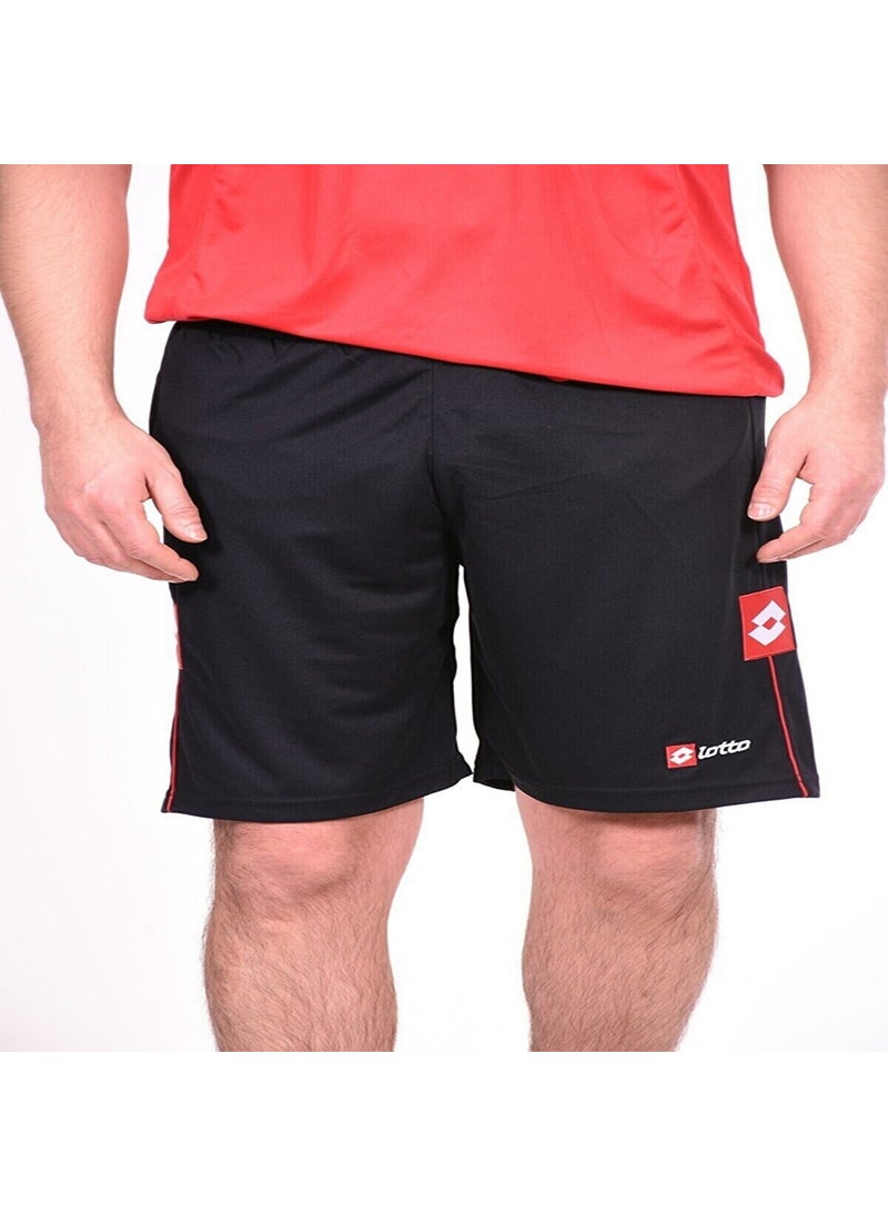 LOTTO Men's Football Training Shorts Pocketless Black Lined R2270  - Image 3