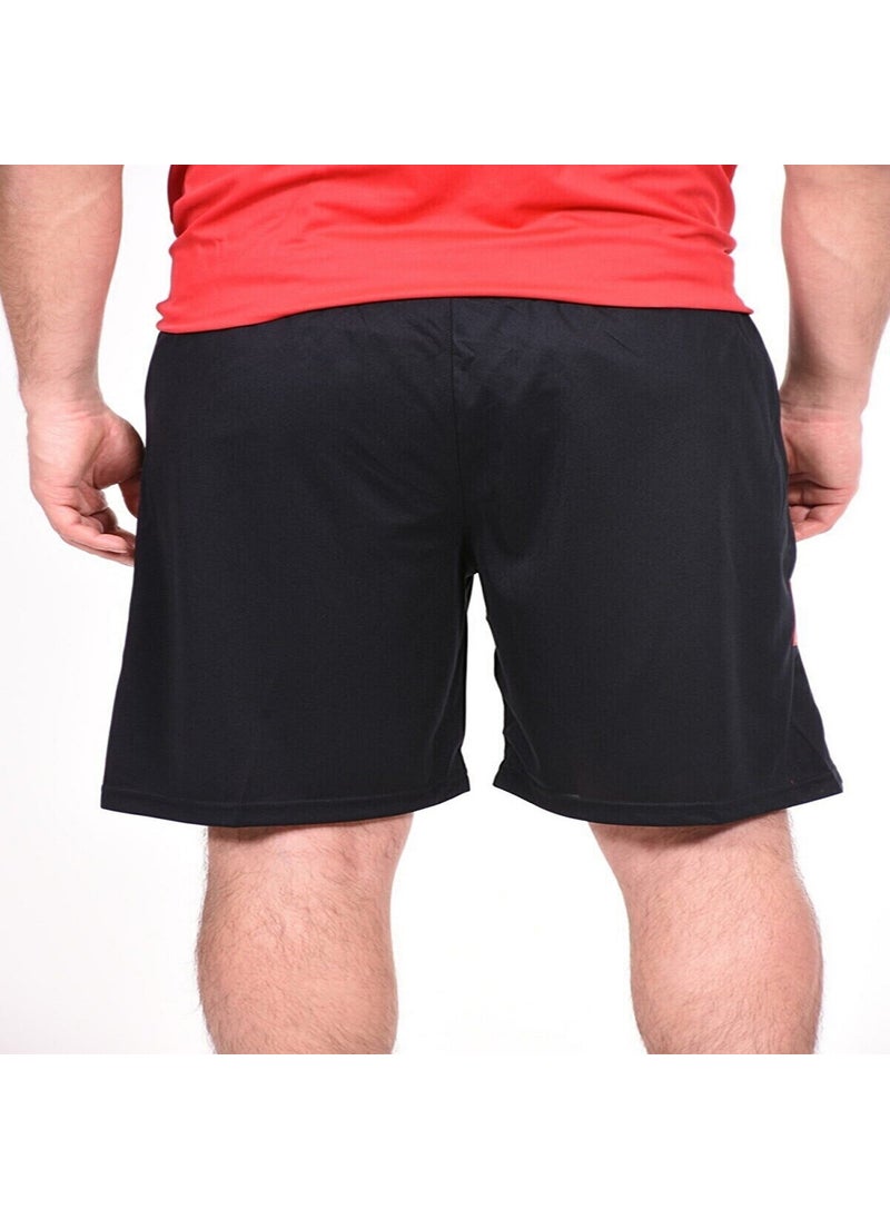 LOTTO Men's Football Training Shorts Pocketless Black Lined R2270  - Image 2