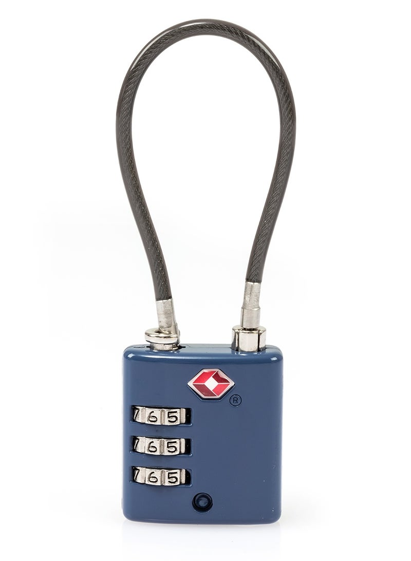 Samsonite 3 Dial TSA Cable Lock, Dark Blue|Sleek and modern look, matching well with any travel gear - Image 1