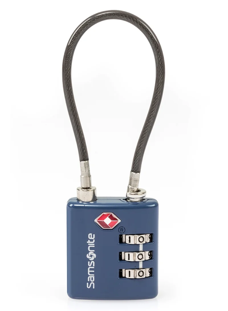 Samsonite 3 Dial TSA Cable Lock, Dark Blue|Sleek and modern look, matching well with any travel gear