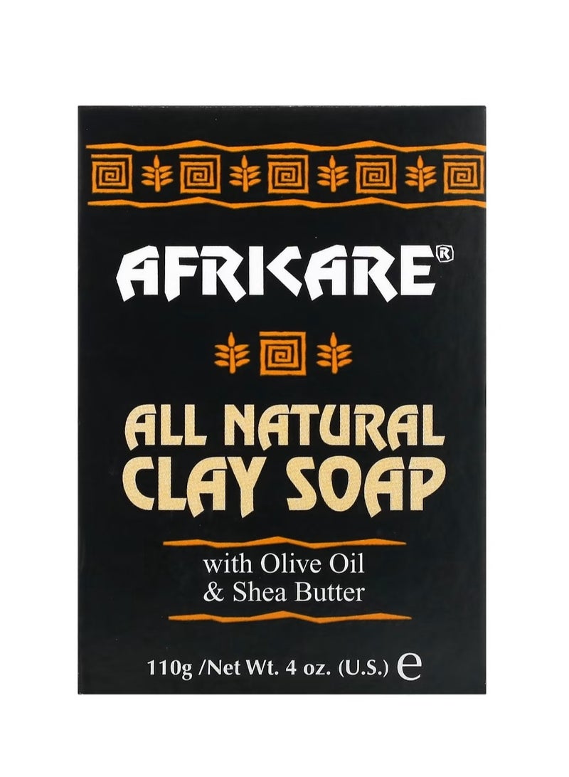 Cococare Africare All Natural Clay Soap with Olive Oil & Shea Butter 4 oz (110 g) - Image 1