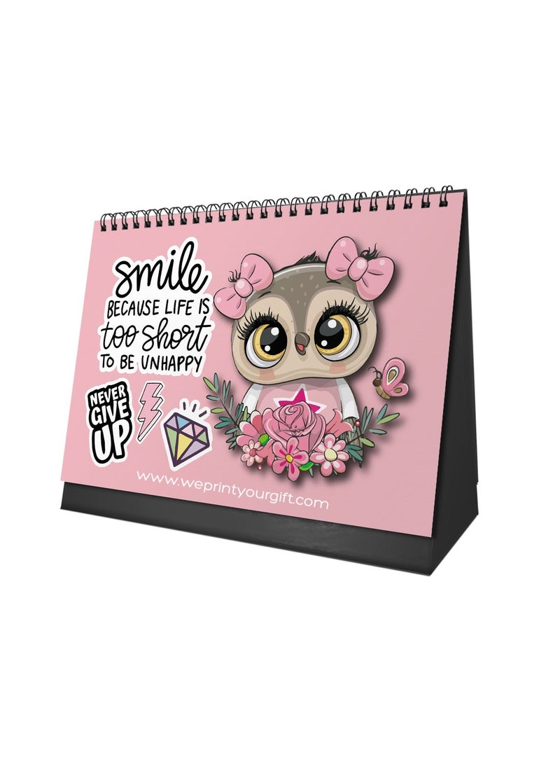 We Print, Your Gift 2026 Desk Calendar – Owl Design – Sturdy Cardboard Base - Image 5