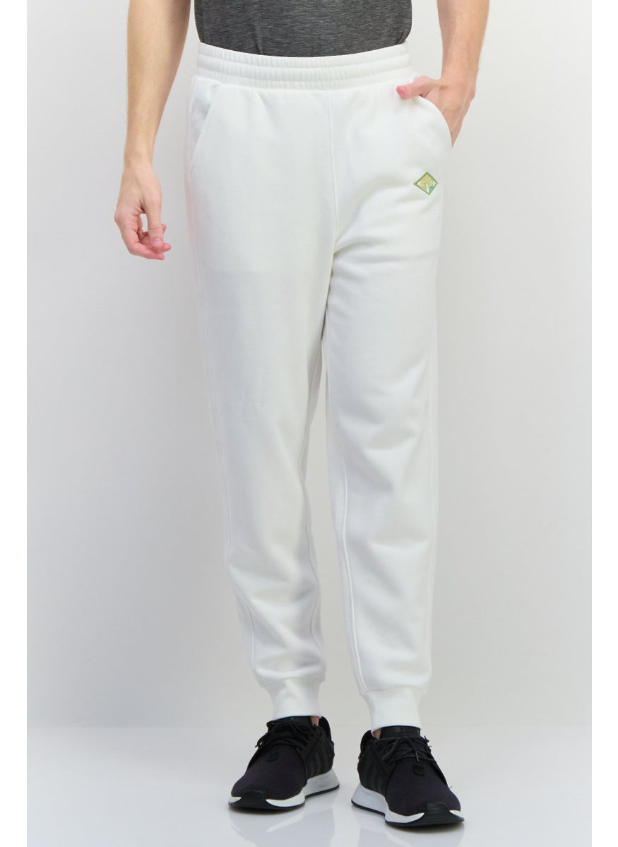 ESPRIT Men Regular Fit Brand Logo Sweatpants, White  - Image 1
