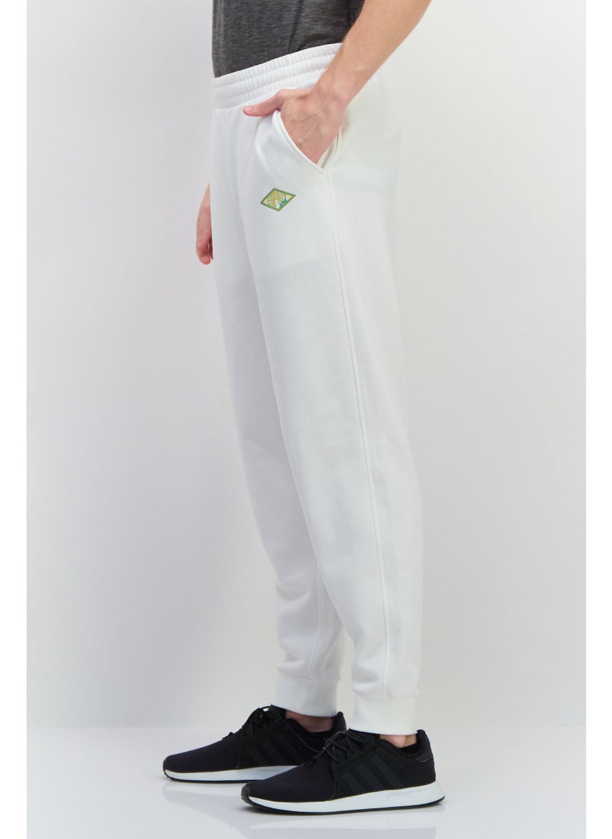 ESPRIT Men Regular Fit Brand Logo Sweatpants, White  - Image 4