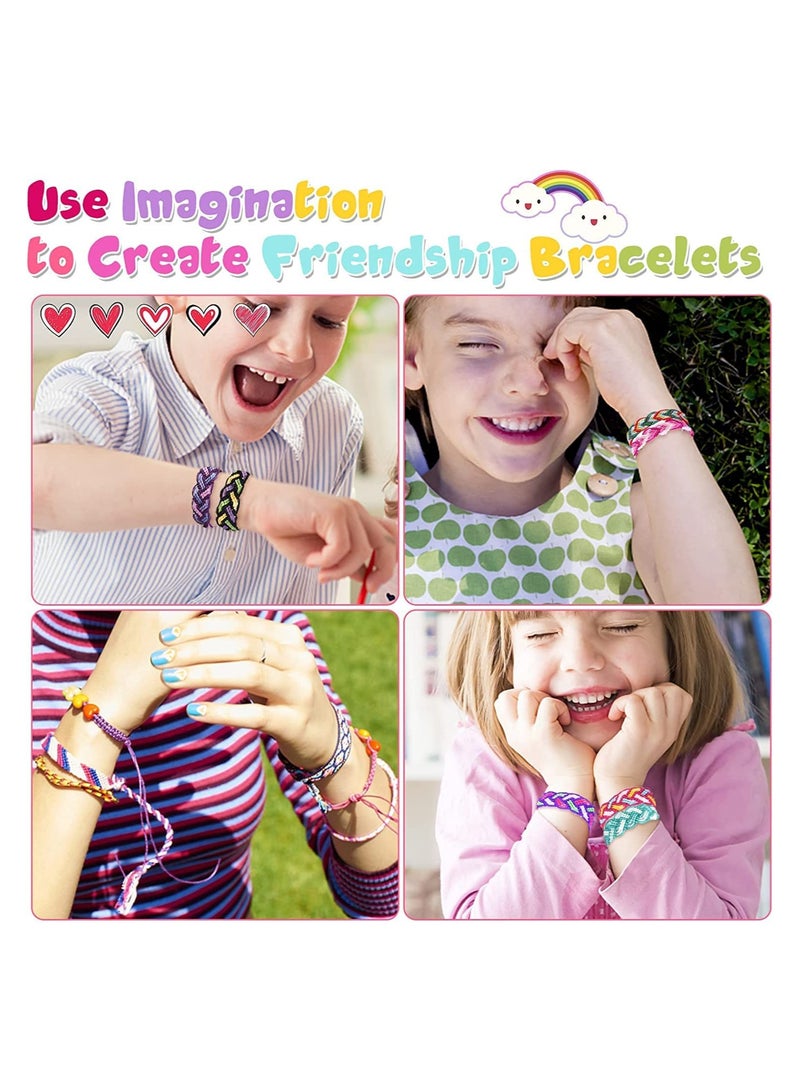 Excefore Friendship Bracelet Making Kit for Girls Kids Bracelets Making Craft Toy Set with Letter Beads/Glass Beads/Woven Board 10 Colors Friendship Bracelet Kit Arts and Crafts for Kids with Beads - Image 2
