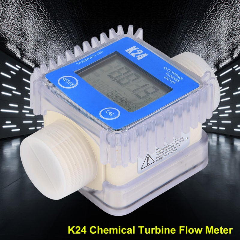 Turbine Digital Diesel Oil Fuel Flow Meter Gauge 1"BSPP For Chemicals Liquid Water - Image 3