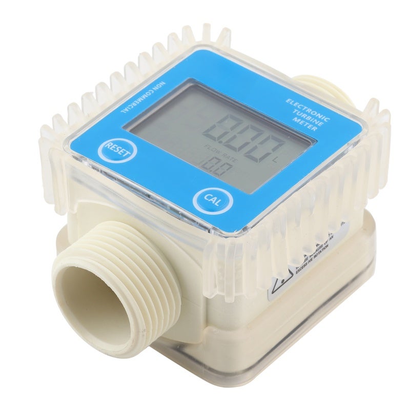 Turbine Digital Diesel Oil Fuel Flow Meter Gauge 1"BSPP For Chemicals Liquid Water - Image 1