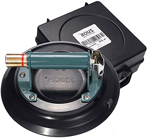 ZUOS 10" Glass suction cup for Granite & Glass Lifting, Vacuum Suction Cup with Metal Handle and Brass Pump,760lbs Load Capacity (10" -Mental) - Image 1
