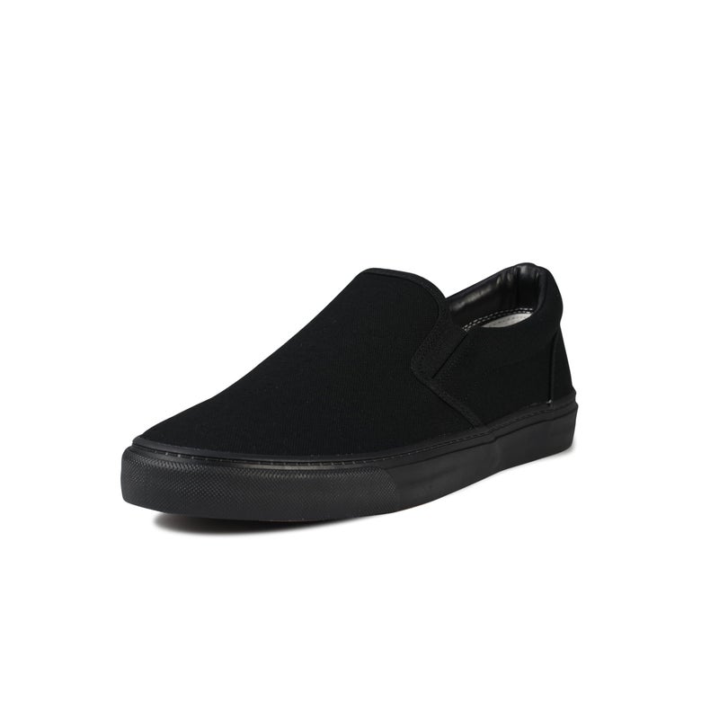 hello basics Men's Sneakers Low Top Canvas Slip On Shoes for Men, Soft Insole Mens Slip on Sneakers (Black, 13) - Image 2