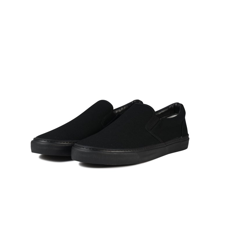 hello basics Men's Sneakers Low Top Canvas Slip On Shoes for Men, Soft Insole Mens Slip on Sneakers (Black, 13) - Image 3