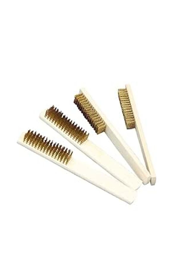4 Pack Steel Wire Brushes for Cleaning Kitchen Paint Rust Wooden Handle Tool Set - Image 1