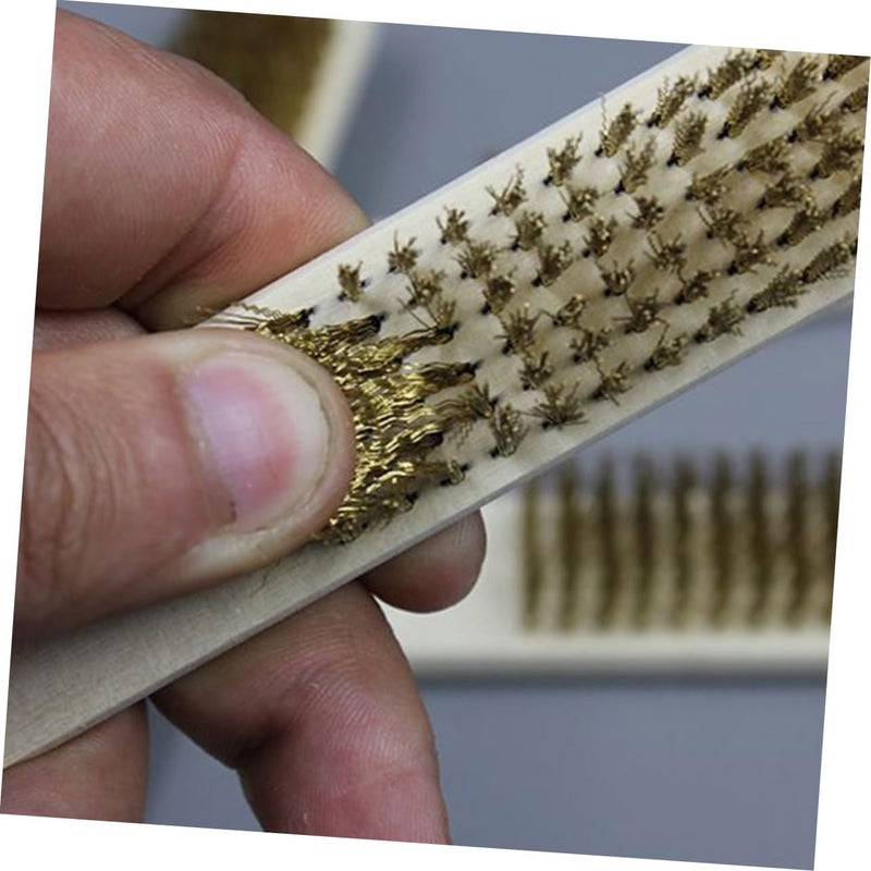 4 Pack Steel Wire Brushes for Cleaning Kitchen Paint Rust Wooden Handle Tool Set - Image 4