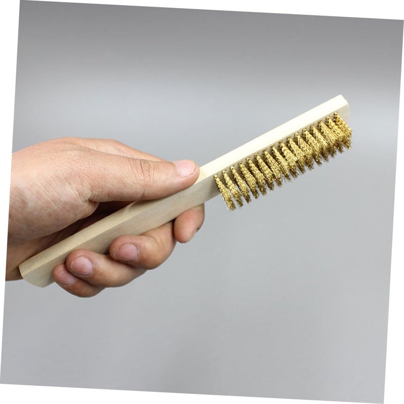 4 Pack Steel Wire Brushes for Cleaning Kitchen Paint Rust Wooden Handle Tool Set - Image 5