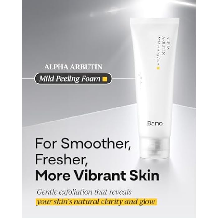 BANO Alpha Arbutin Mild Peeling Foam – PHA LHA Salicylic Acid Exfoliating Cleanser | Glow & Uneven Tone | Korean Skincare for Sensitive Skin | Fragrance-Free | 4.05 fl oz - Image 2
