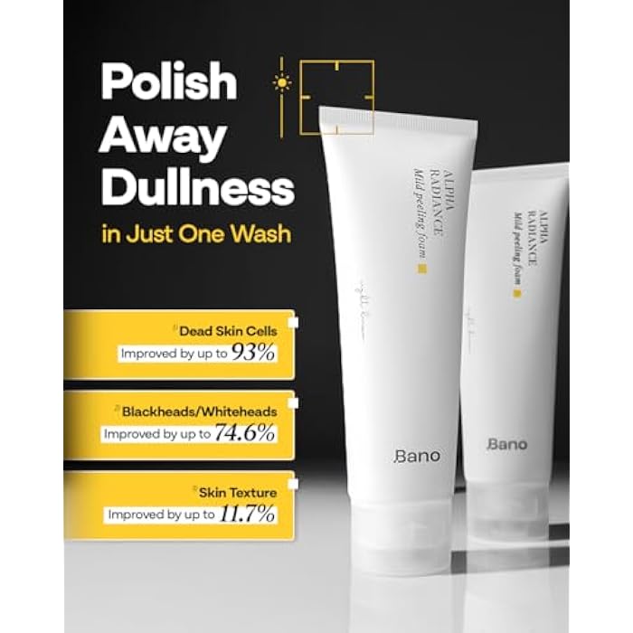 BANO Alpha Arbutin Mild Peeling Foam – PHA LHA Salicylic Acid Exfoliating Cleanser | Glow & Uneven Tone | Korean Skincare for Sensitive Skin | Fragrance-Free | 4.05 fl oz - Image 3