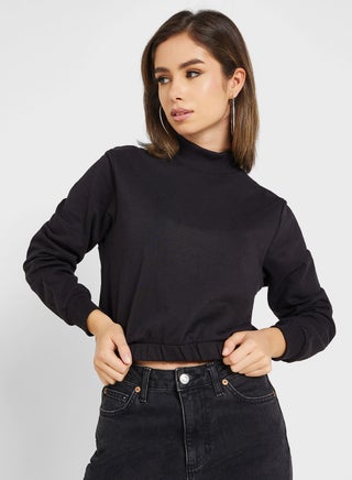 High Neck Knitted Sweatshirt