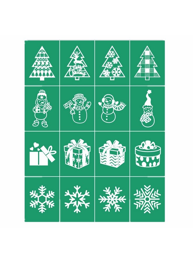 JAJADO Silk Screen Stencils Small Christmas Tree Stencils Buffalo Plaid Snowman Bundle Snowflakes Screen Printing Stencils For Painting On Wood/Paper/Cup/Plate/Glass/Door Diy Christmas Ornaments - Image 1