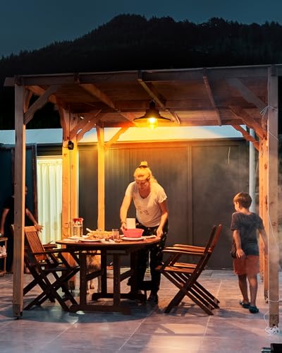 FabStyl Solar Pendant Light Indoor Outdoor, Solar Shed Light IP65 Waterproof Metal Powered Hanging Chandelier, Gazebo Lights with Pull Cord for Garden, Chicken Coop, Gazebo, Barn - Image 5