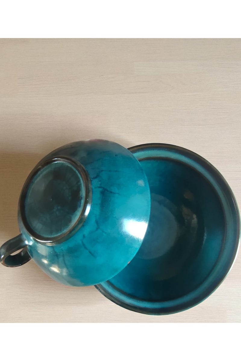 color zone pottery 2-in-1 pot with lid, ceramic and earthenware casserole - oven and microwave safe. Can withstand direct and indirect heat, flame or oven. - Image 2