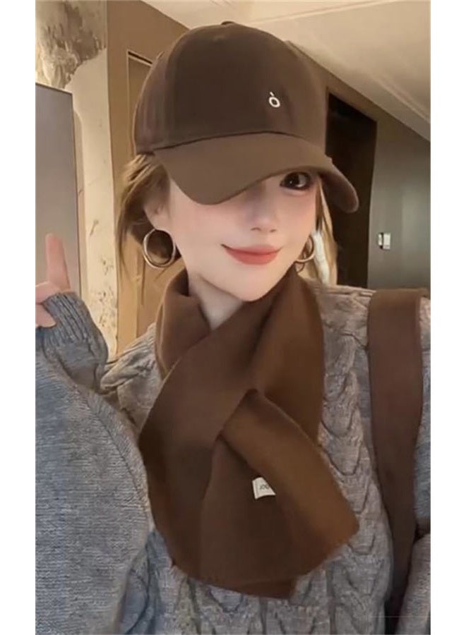 Caistre Women's Solid Color Knit Scarfs 2025 Lightweight Short Cashmere Feel Scarf Soft Winter Neck Wraps Accessory, Lightgray, One size - Image 3