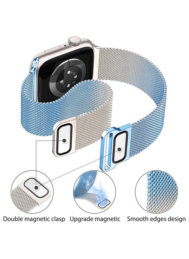Mazuboho 3 Pack Metal Bands Compatible with Apple Watch Bands for Women (42 Series 10)mm 41mm 40mm 38mm, Stainless Steel Magnetic Loop Apple Watch Band for iWatch Bands Series 10/9/8/7/6/5/4/3/2/1/SE  - Image 4