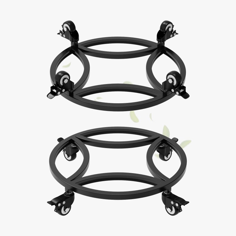 Zhongma 2 Pack Dia.15" x 3.5" H Plant Caddy with Wheels, Heavy Duty Construction, 300 Lbs Capacity, Load-Bearing Wheels with Brakes, No Installation Required - Image 1