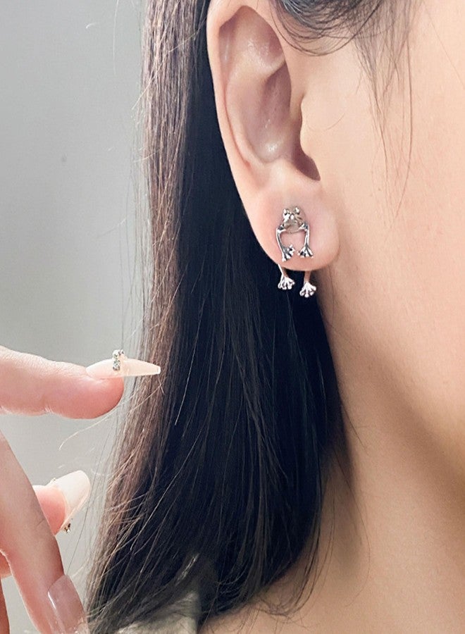 YANCHUN Frog Earrings for Women 3D Shaped Vintage Weird Funny Trendy Fashion Accessories Jewelry Gifts, Brass, No Gemstone - Image 4