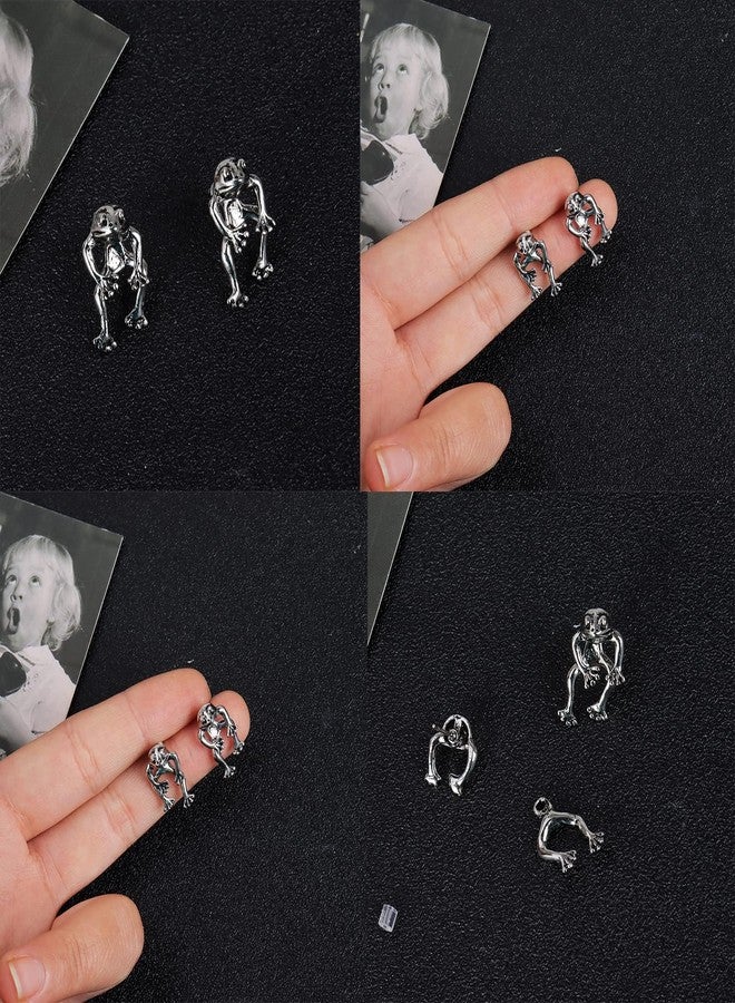 YANCHUN Frog Earrings for Women 3D Shaped Vintage Weird Funny Trendy Fashion Accessories Jewelry Gifts, Brass, No Gemstone - Image 3