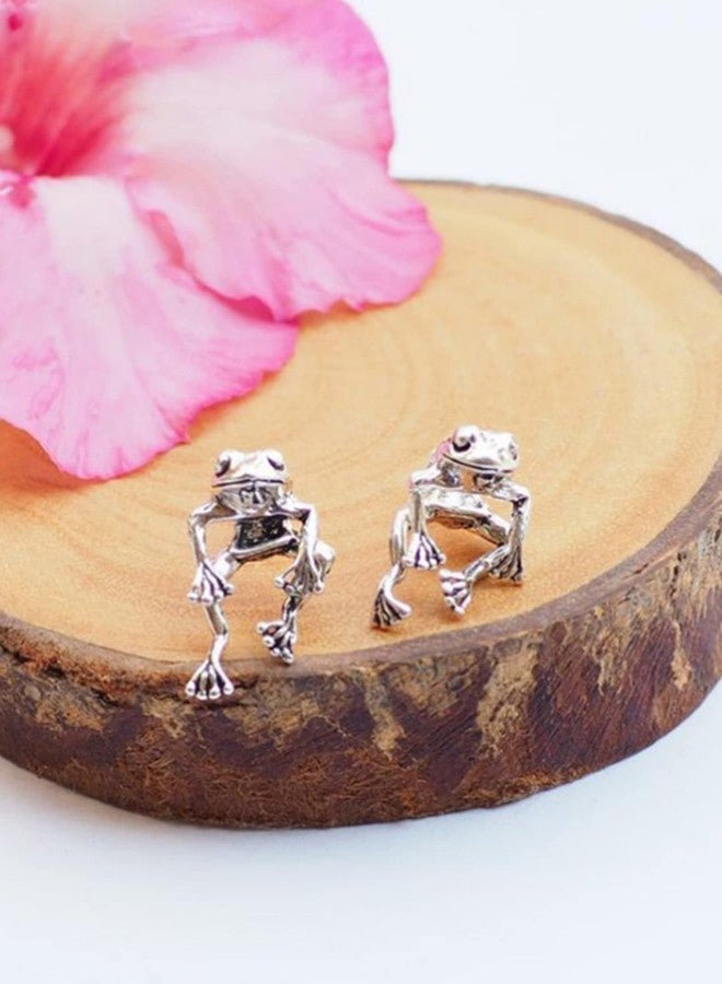 YANCHUN Frog Earrings for Women 3D Shaped Vintage Weird Funny Trendy Fashion Accessories Jewelry Gifts, Brass, No Gemstone - Image 5