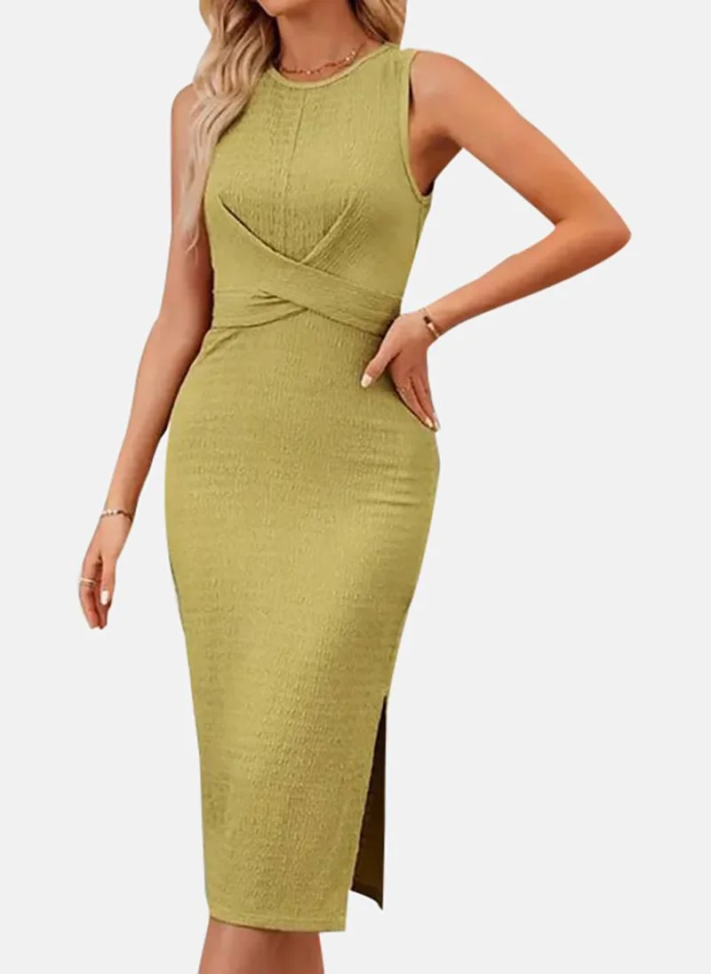 YUNIQEE Green Solid Bodycon Dress