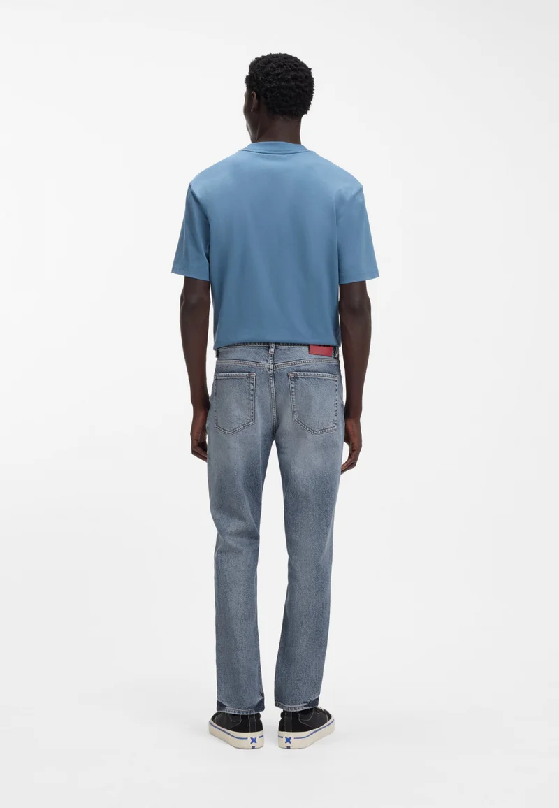 HUGO Tapered-fit jeans in blue comfort-stretch denim