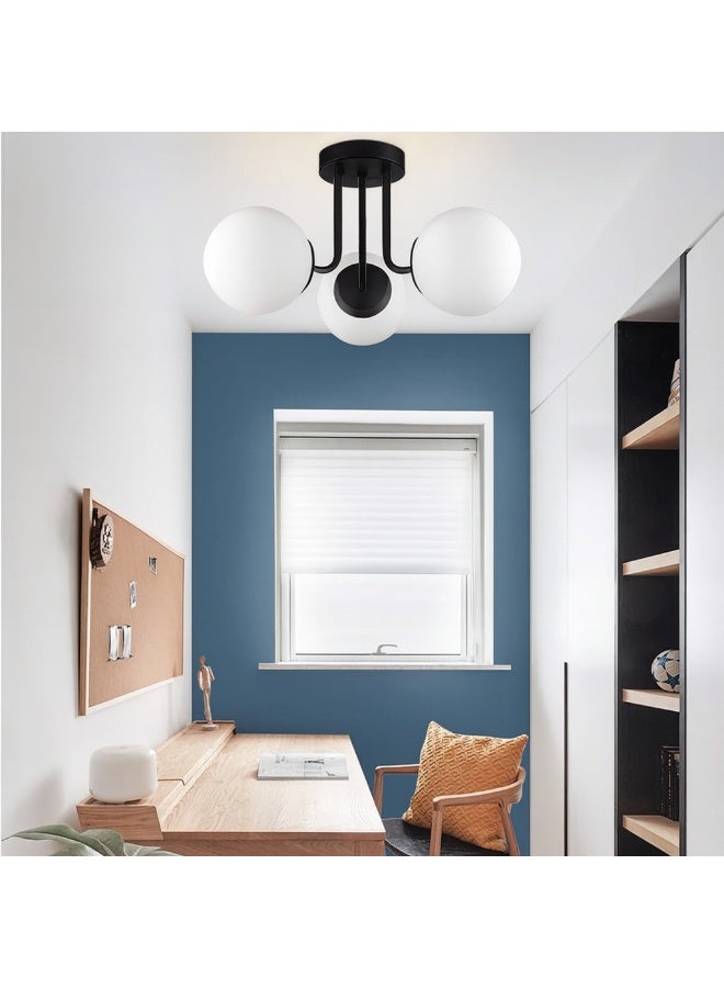 Cluc Black Globo di vetro Chandelier - 3 globes - Image 3