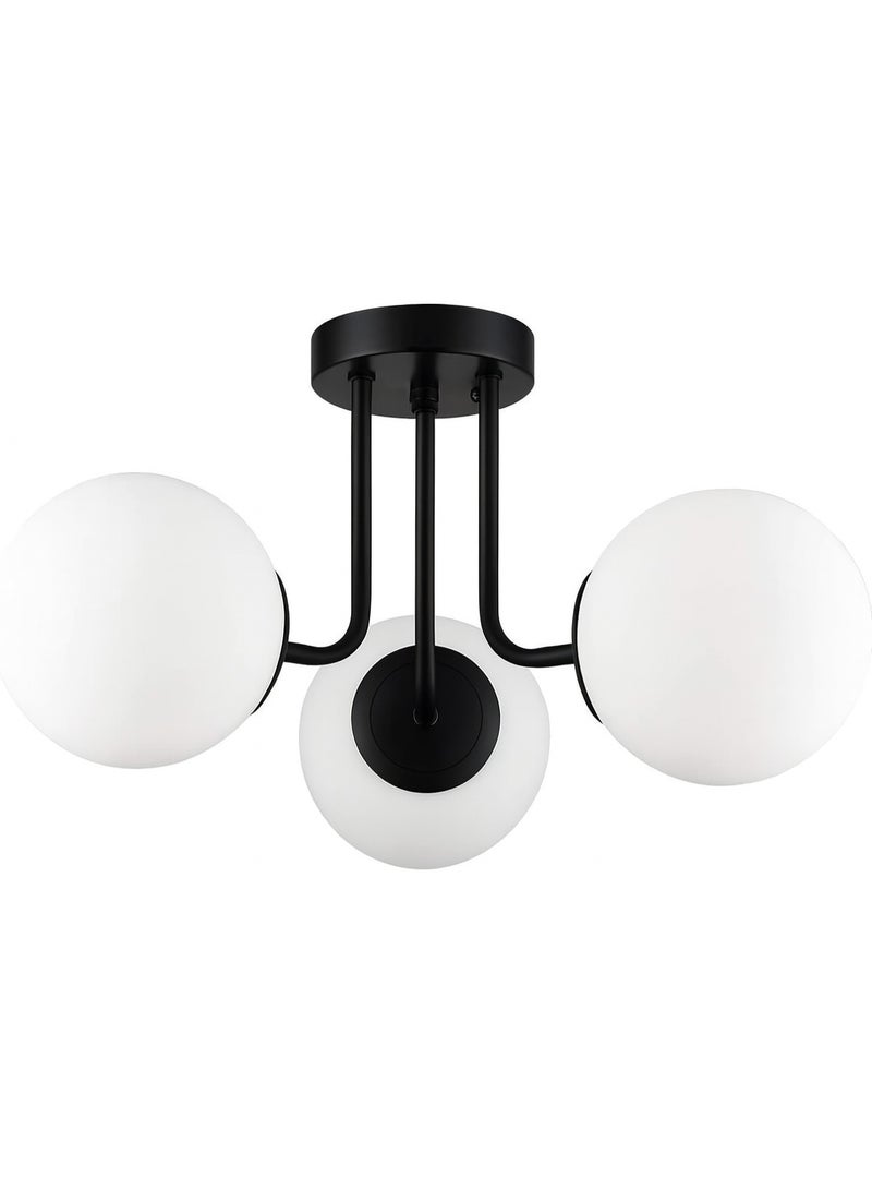 Cluc Black Globo di vetro Chandelier - 3 globes - Image 2