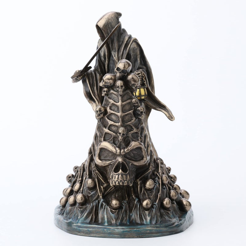 Veronese Design Veronese Design 7 7/8 Inch Tall Dark Messenger and The Ferry of The Damned Resin Sculpture Bronze Finish Grim Reaper Statue  - Image 2