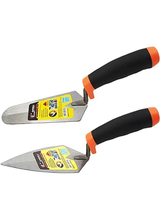 Arabest 2 Pcs Masonry Hand Tool Set, 6 Pointing & Gauging Trowel Set with Soft Grip Handle - Image 1