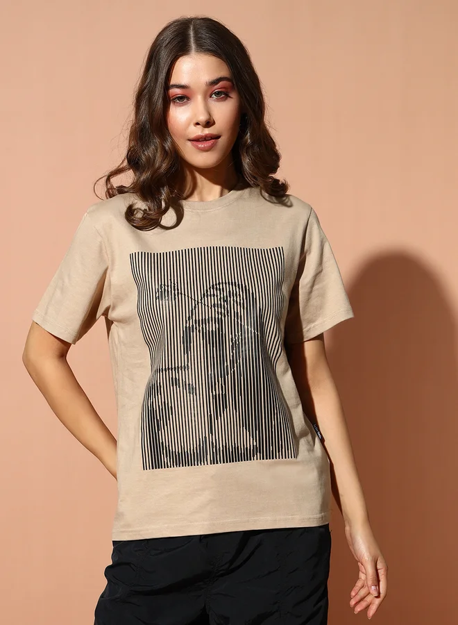 تايك تو تيشيرت بيج مطبوع بقصة مريحة من ذا دراي ستيت