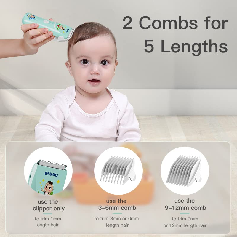 ENSSU Baby Hair Clippers, Lower Noise Haircut Trimmers for Children with Autism and Sensory Sensitivity, Babies Infant Kids Waterproof Hair Cutting Kits - Image 5