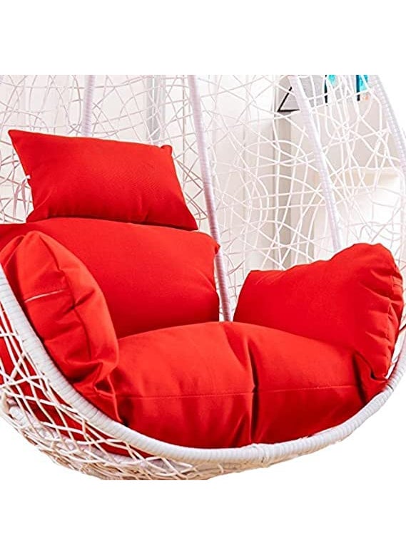 ANAND INDIA GROUPS ANAND INDIA GROUPS Polyester Designer Cushion for Hanging Basket Swing Chair for Outdoor Egg Swing ChairGarden Swing Seat Padded Pillow Cushion Red  - Image 1