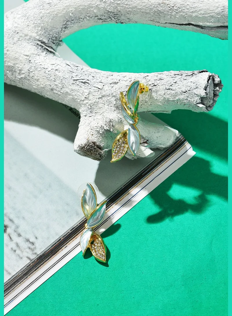 SOHI Gold Plated Designer Stud Earrings