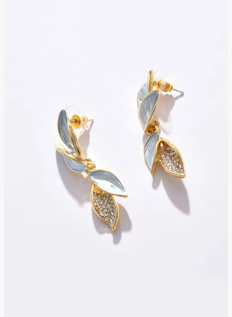 SOHI Gold Plated Designer Stud Earrings