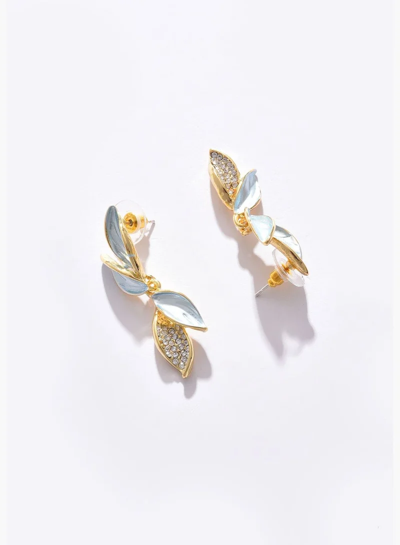 SOHI Gold Plated Designer Stud Earrings