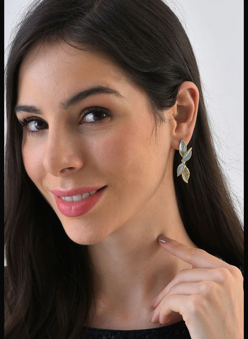 SOHI Gold Plated Designer Stud Earrings