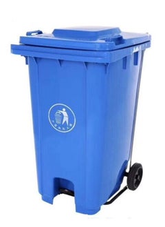 Generic Outdoor Trash & Garbage Bin | Functional Waste Bin | Durable Plastic Finish | Rubber-Wheeled & Mobile | Suitable For Outdoor Areas, Villas, Malls, Restaurants, & More | 240 Liters | Blue 