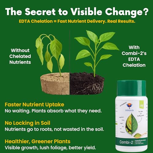 Utkarsh Combi-2 (EDTA Chelated Fertilizers, Mix Micronutrient) Prevents Mix Crop Deficiencies, Keeps Plants/Home Garden Healthy, Improves Crop Yield & Quality (3 Kg; Pack of 3 of 1 Kg) - Image 3