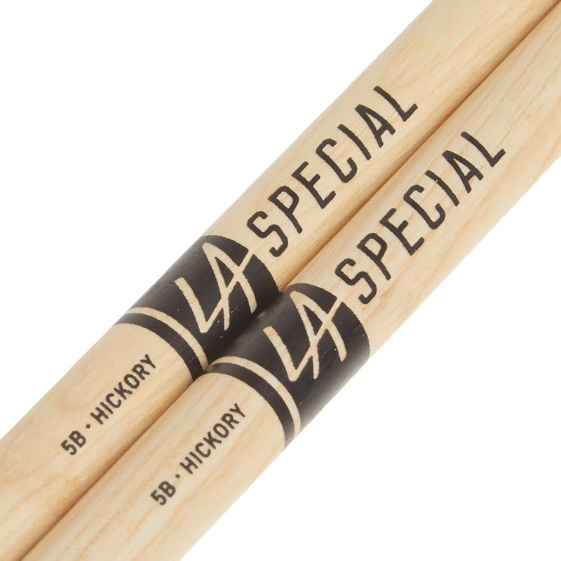 PROMARK LA SPECIALS 5B Hickory Drumsticks, Oval Nylon Tip, Three Pairs - Image 3