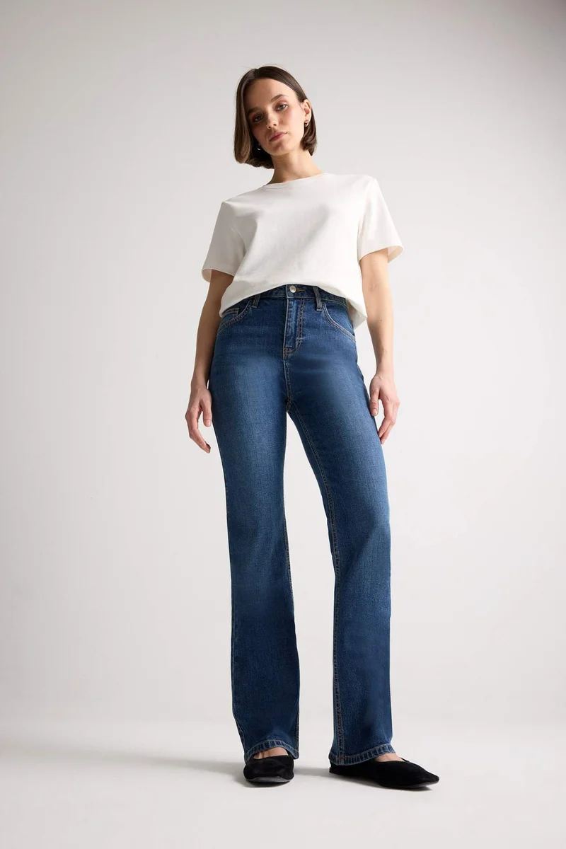 DeFacto High Waist Wide Leg Pocketed Jeans